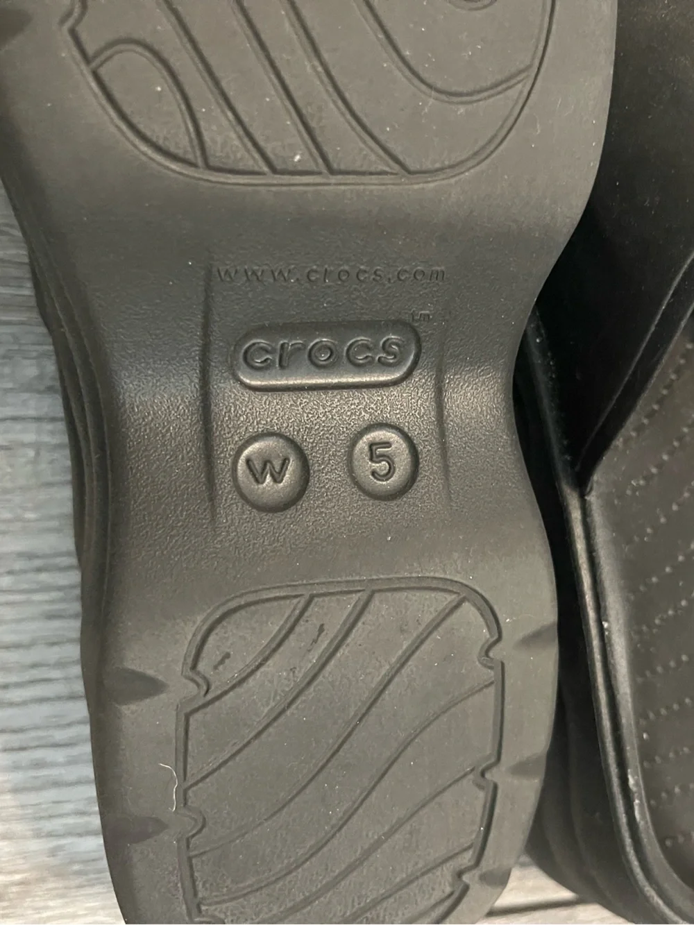 Crocs Women’s Black Slide platform Sandals size 5